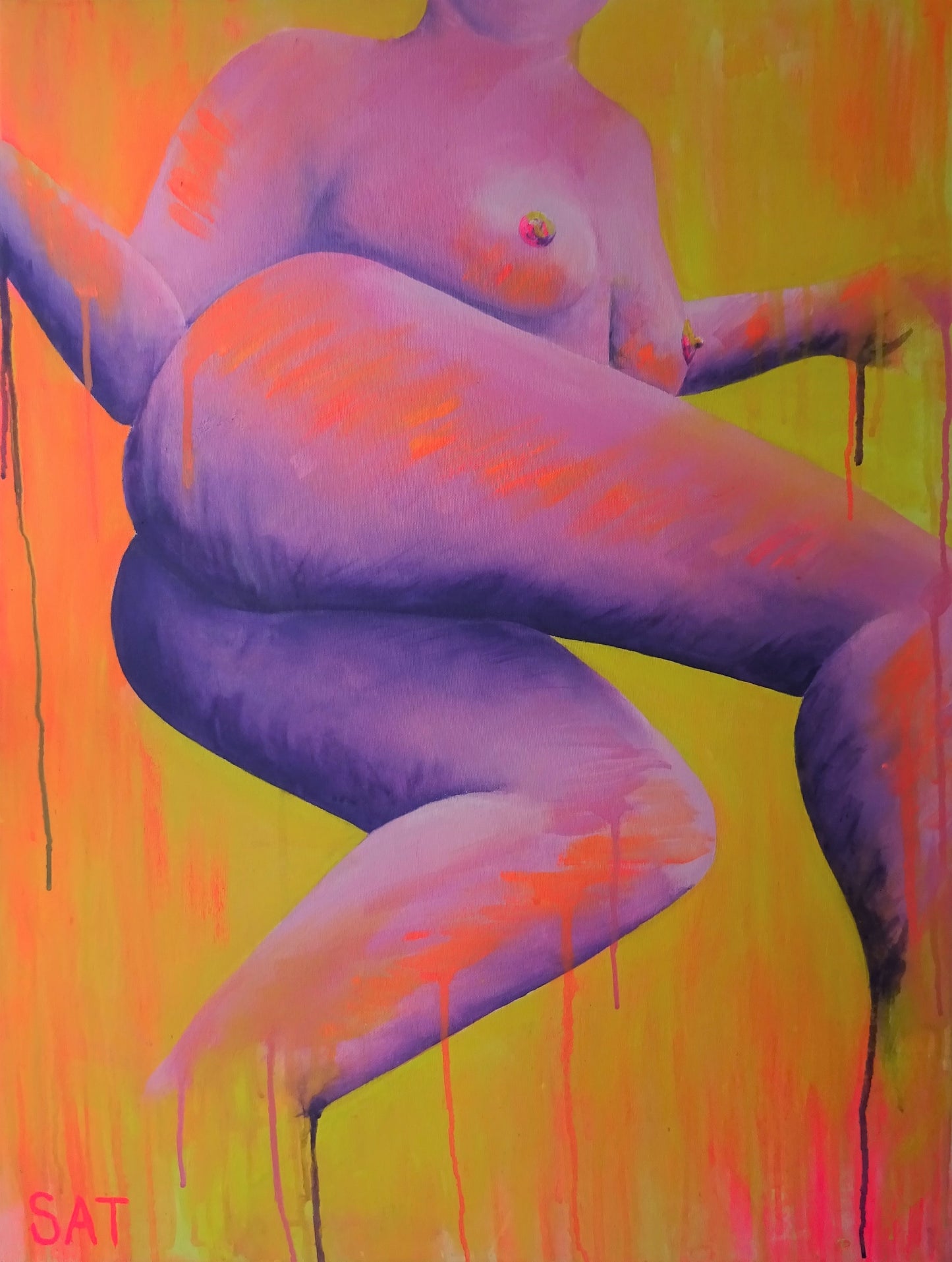 here is one of my sold contemporary pieces of artwork, the female form in bright neon colours